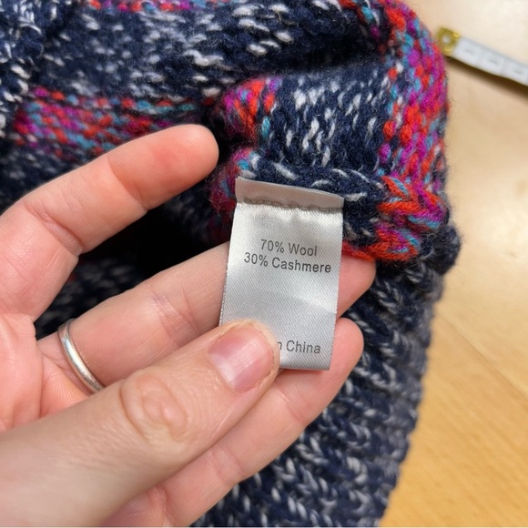 La Ligne Mini Marin Cropped High Neck Striped Wool Cashmere Sweater Lg - Picture 6 of 9